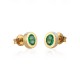 Emerald yellow gold earrings