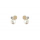 Silver gold pearl earrings