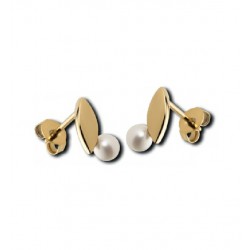 Stainless steel pearl earrings