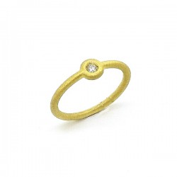 Yellow gold diamond solitaire ring