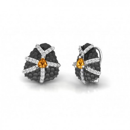 Silver citrine earrings