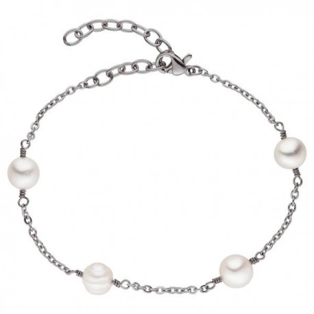 Stainless steel pearl bracelet