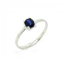 Blue Sapphire white gold ring