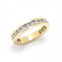 Yellow gold diamond wedding band ring