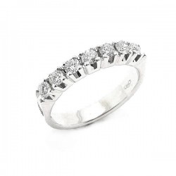 White gold diamond half band ring