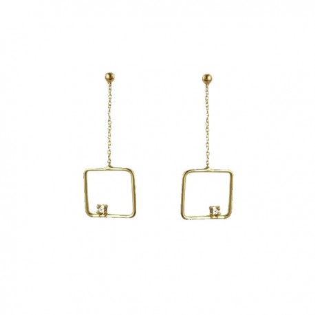 Yellow gold diamond earrings
