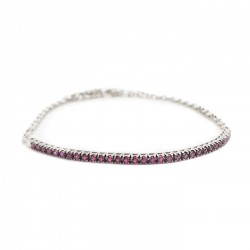 Pulsera de oro blanco y rubies