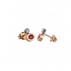 Pendientes de oro rosa, rubíes y diamantes