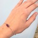 Polsera d´or rosa, perles i ametistes