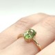 Yellow gold peridot diamond ring