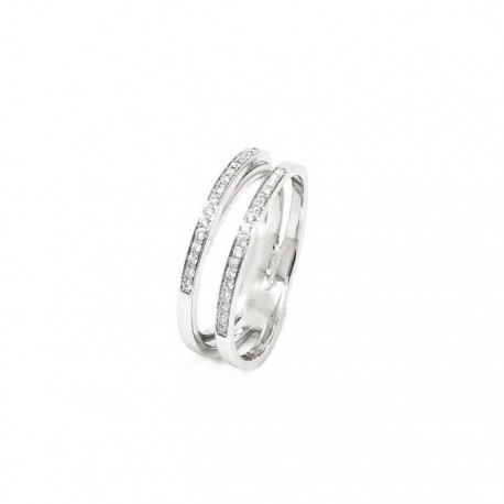 Anillo de oro blanco y diamantes