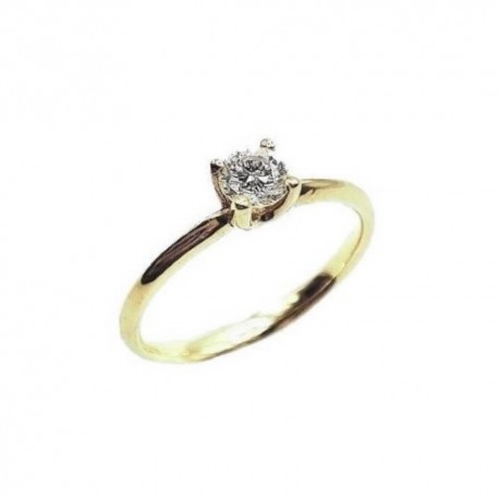 Solitario de oro amarillo y diamante