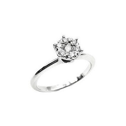 Anillo de oro blanco y diamantes