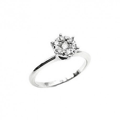 Anillo de oro blanco y diamantes